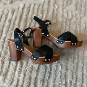 Soda Black and Brown Platform Heels